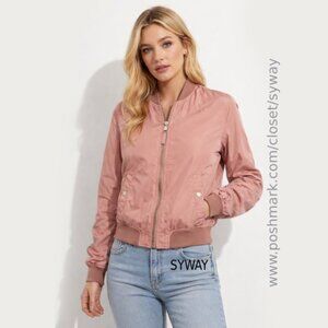 Bik Bok Satin Blush Pink Bomber Jacket